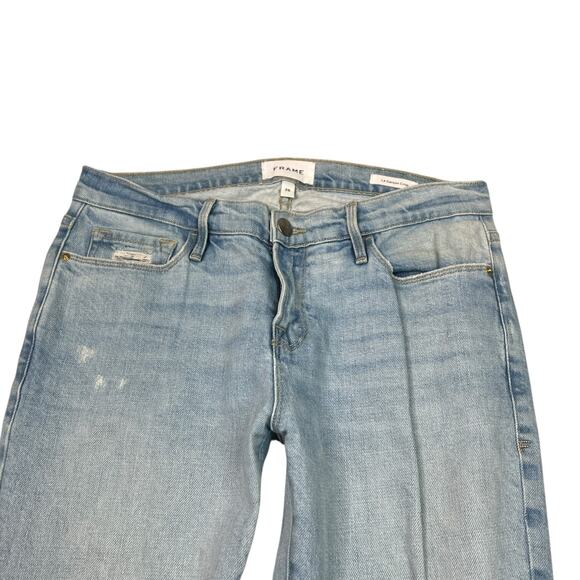 FRAME Le Garcon Crop High Rise Straight Leg Jeans Distressed Light Wash 26 - Picture 7 of 10
